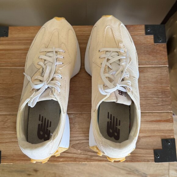 New Balance 327 Linen Sea Salt Gum Sole Low Chunky Sneaker Shoe Size 9.5 - Picture 13 of 17